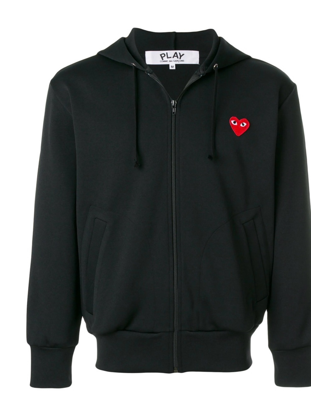 Comme des Garcons Play Black Zip Hoodie Mens XL,EUC